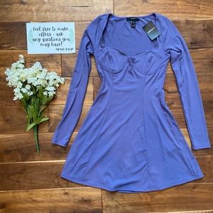 Periwinkle Ribbed Sweater Dress